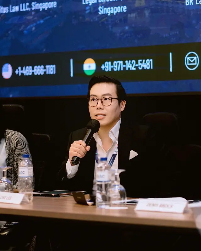 Luke Lee speaking on an AI and arbitration panel in Kuala Lumpur